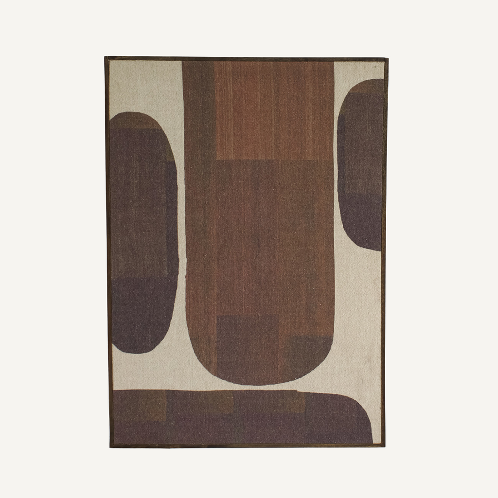 Tableau organique en tissu marron | Charme Dôme Déco