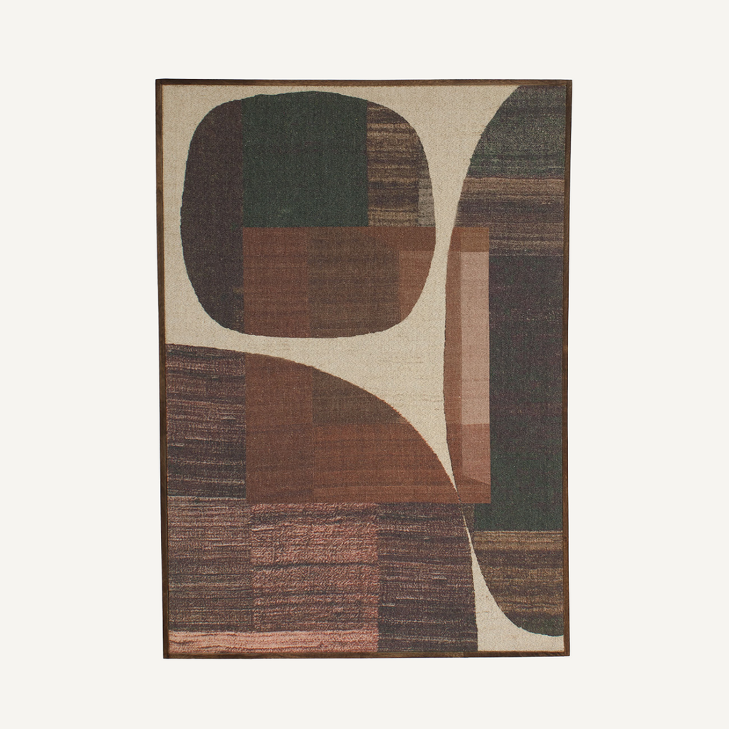 Tableau organique en tissu marron | Dôme Déco Evoke
