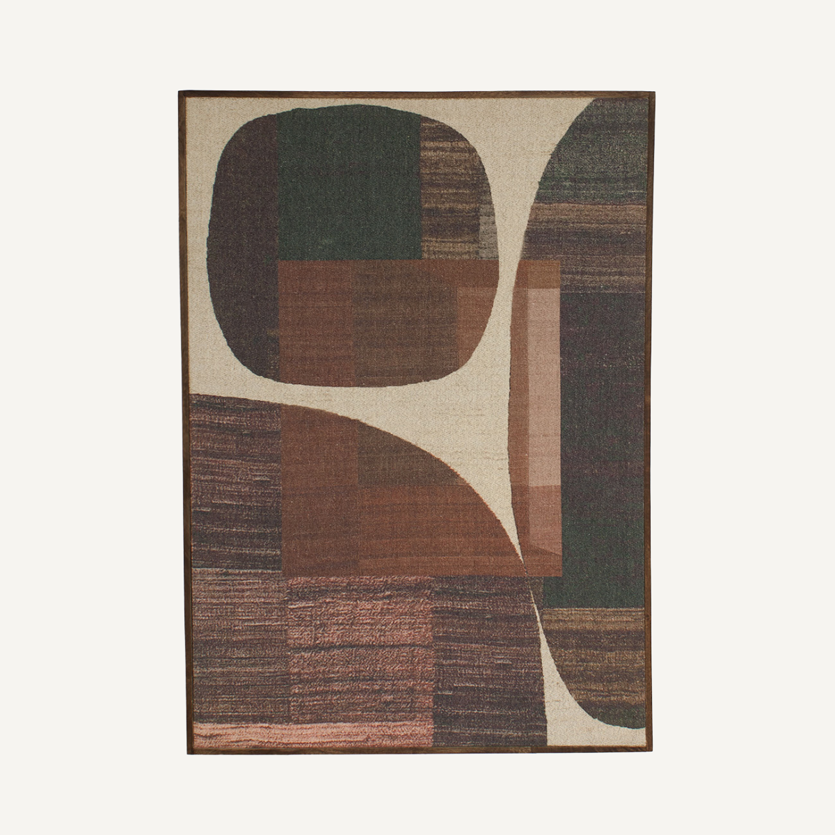 Tableau organique en tissu marron | Dôme Déco Evoke