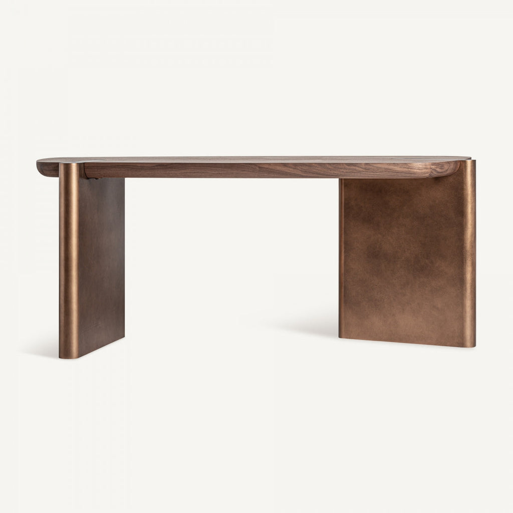 Bureau en bois de noyer marron | Nageoire Vicale