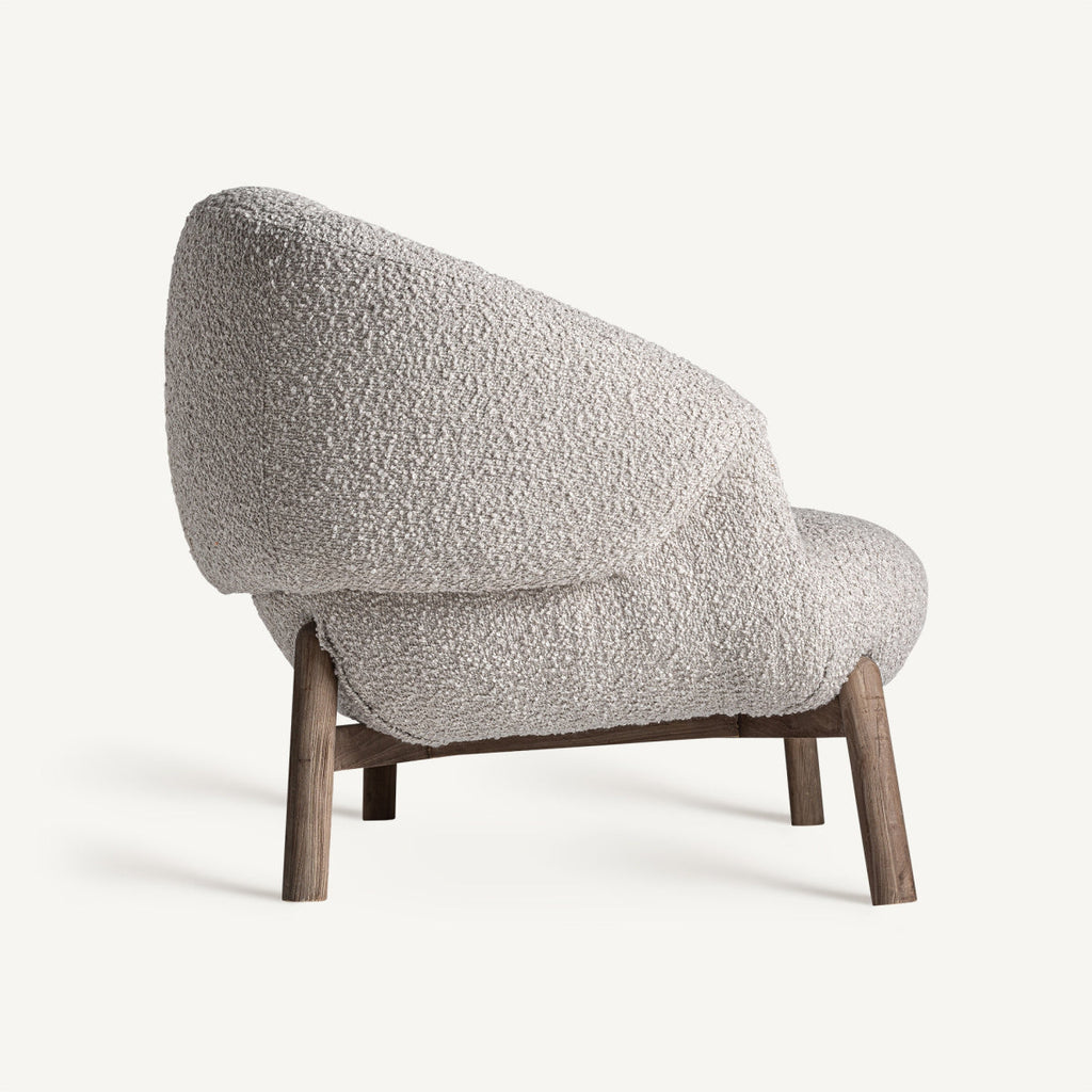 Canapé 2 places en tissu beige | Jacquard VICAL