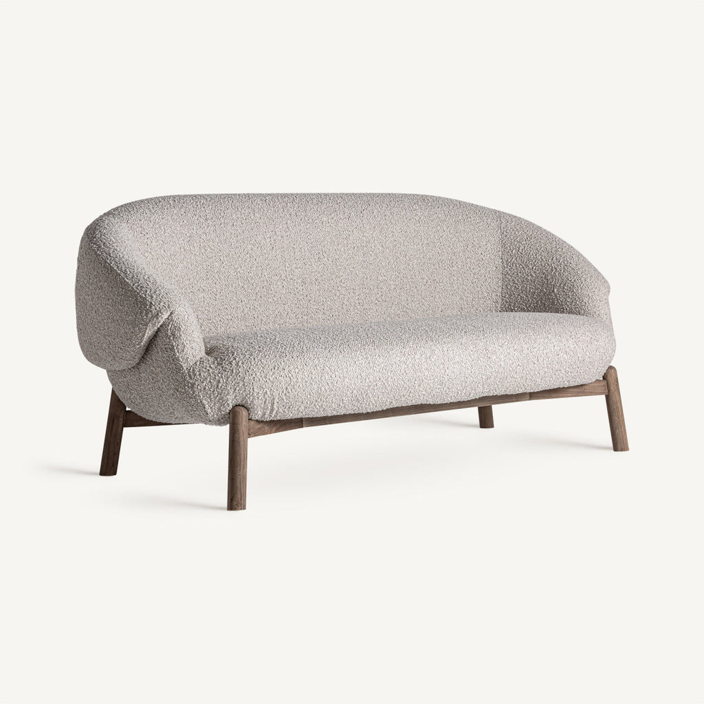 Canapé 2 places en tissu beige | Jacquard VICAL