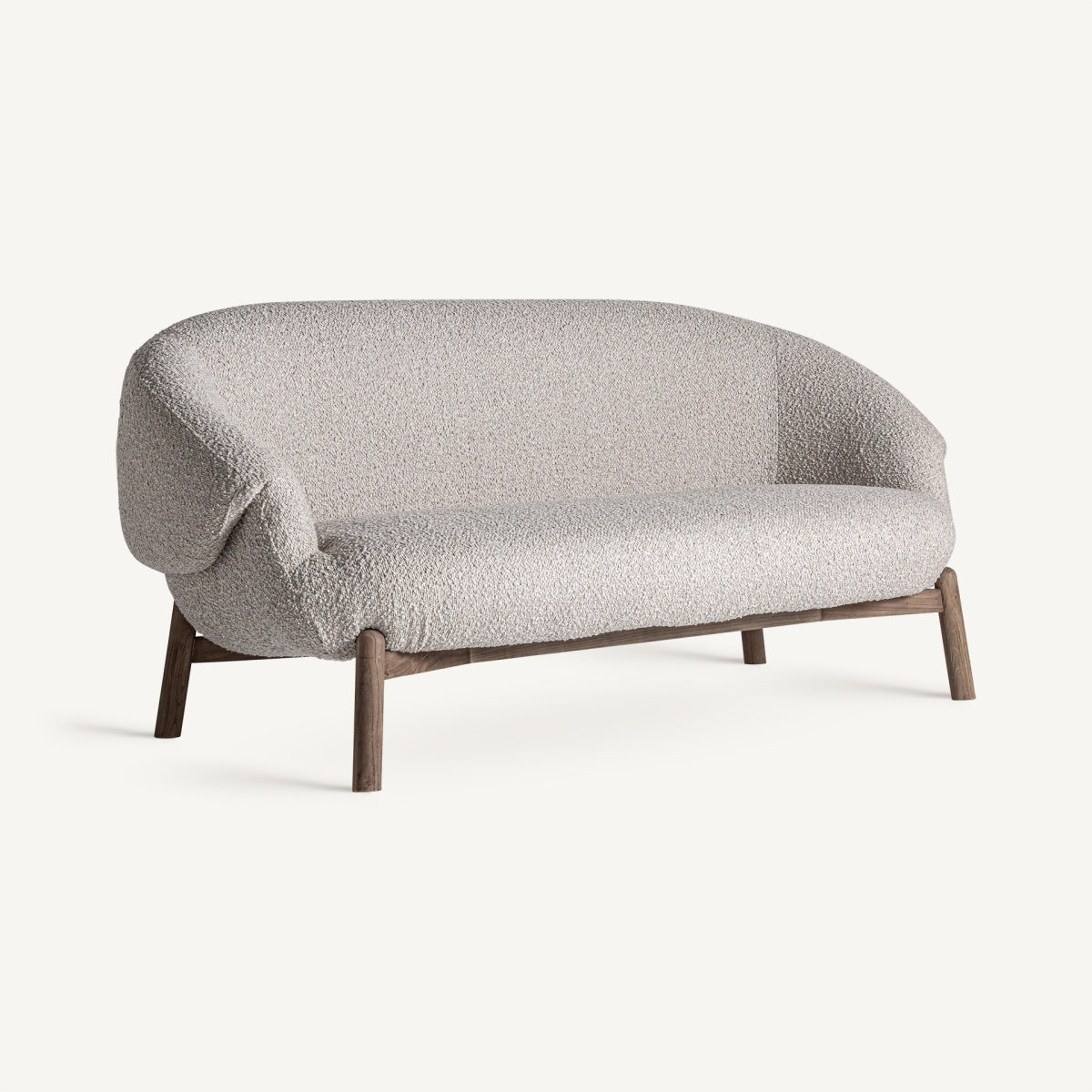 Canapé 2 places en tissu beige | Jacquard VICAL