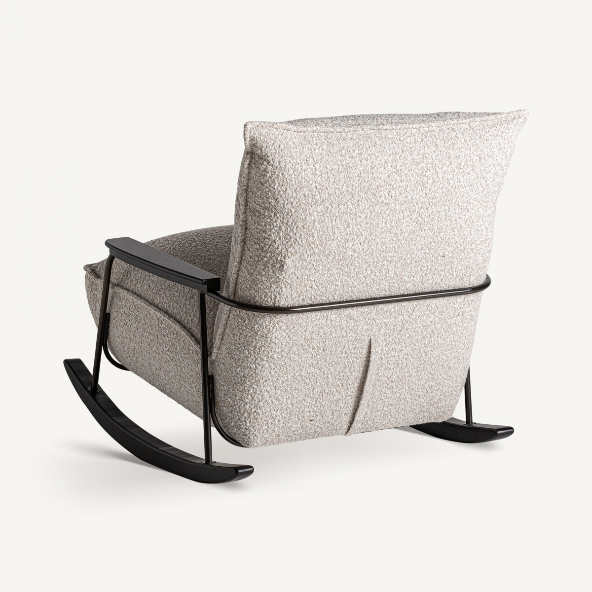 Chaise à bascule en tissu beige | VICAL Zwalm