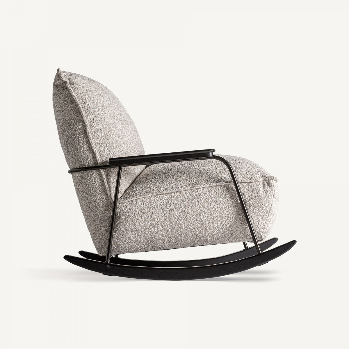 Chaise à bascule en tissu beige | VICAL Zwalm