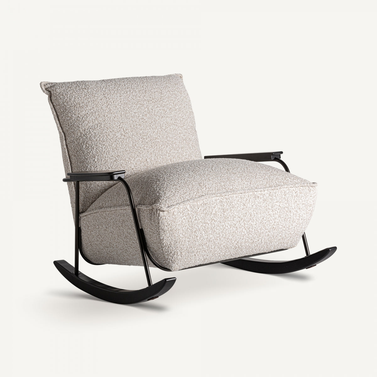 Chaise à bascule en tissu beige | VICAL Zwalm