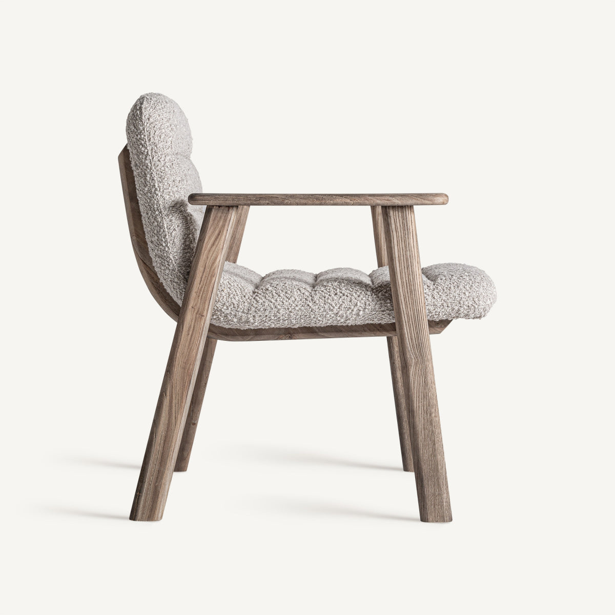 Chaise d'appoint en tissu beige | Jacquard VICAL
