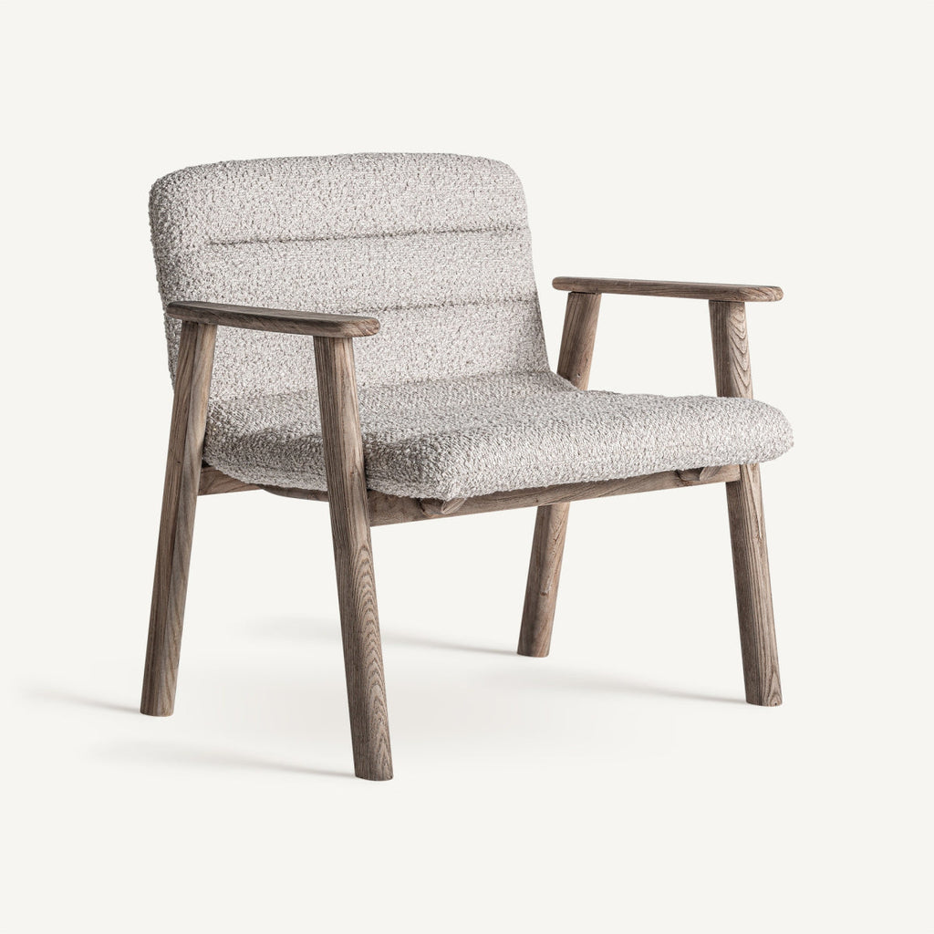 Chaise d'appoint en tissu beige | Jacquard VICAL