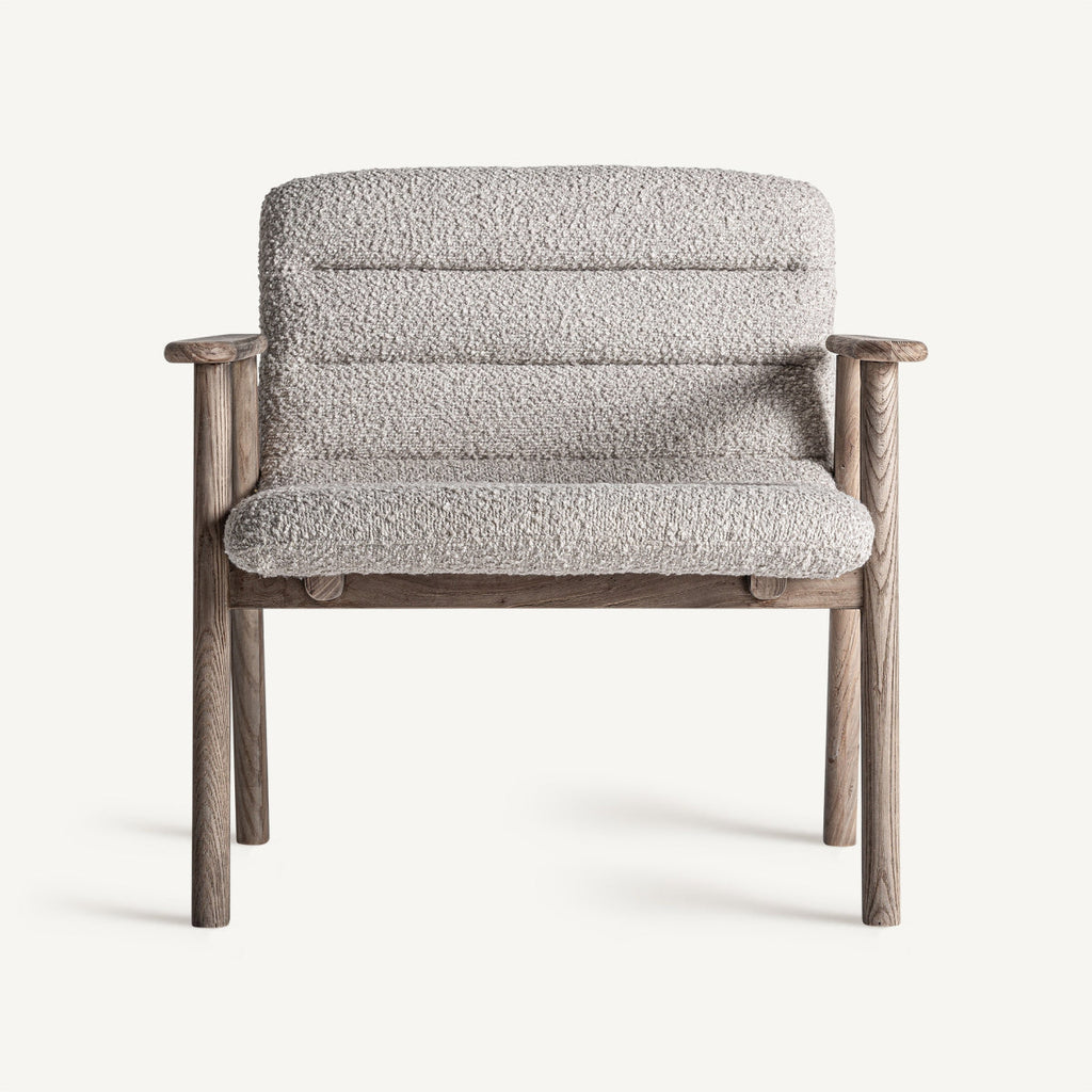 Chaise d'appoint en tissu beige | Jacquard VICAL
