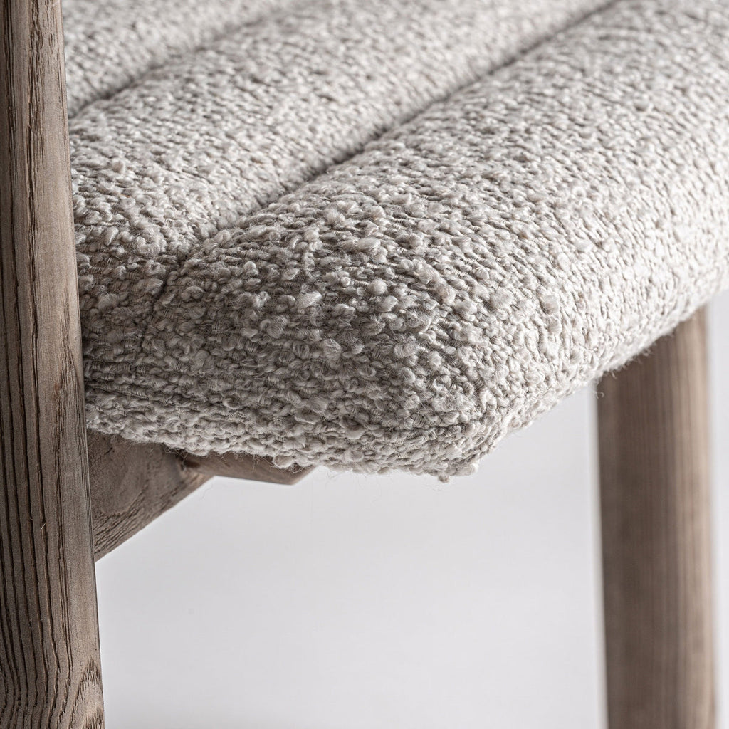 Chaise de bar en tissu beige | Jacquard VICAL