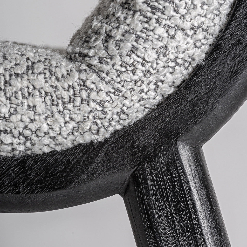 Chaise de bar en tissu gris | Jacquard VICAL