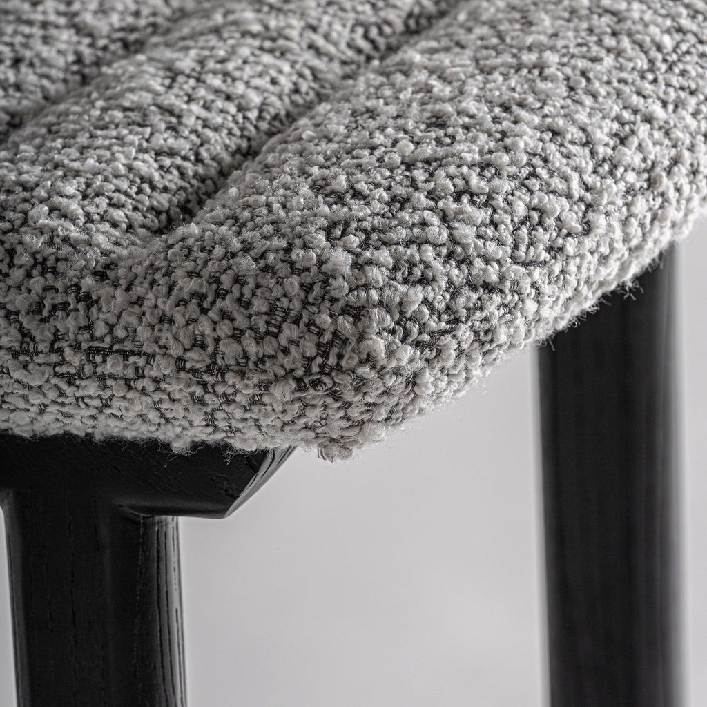 Chaise de bar en tissu gris | Jacquard VICAL