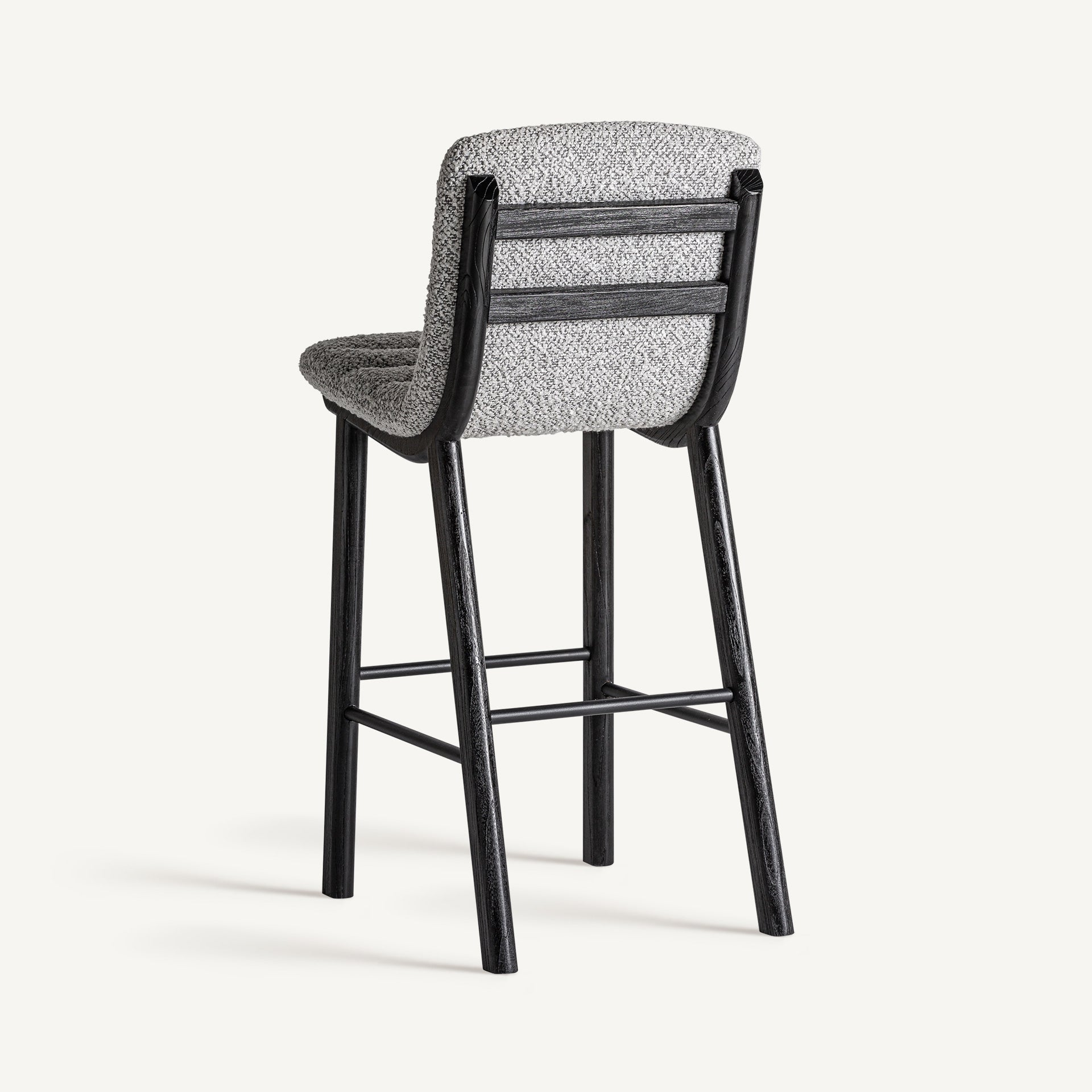 Chaise de bar en tissu gris | Jacquard VICAL