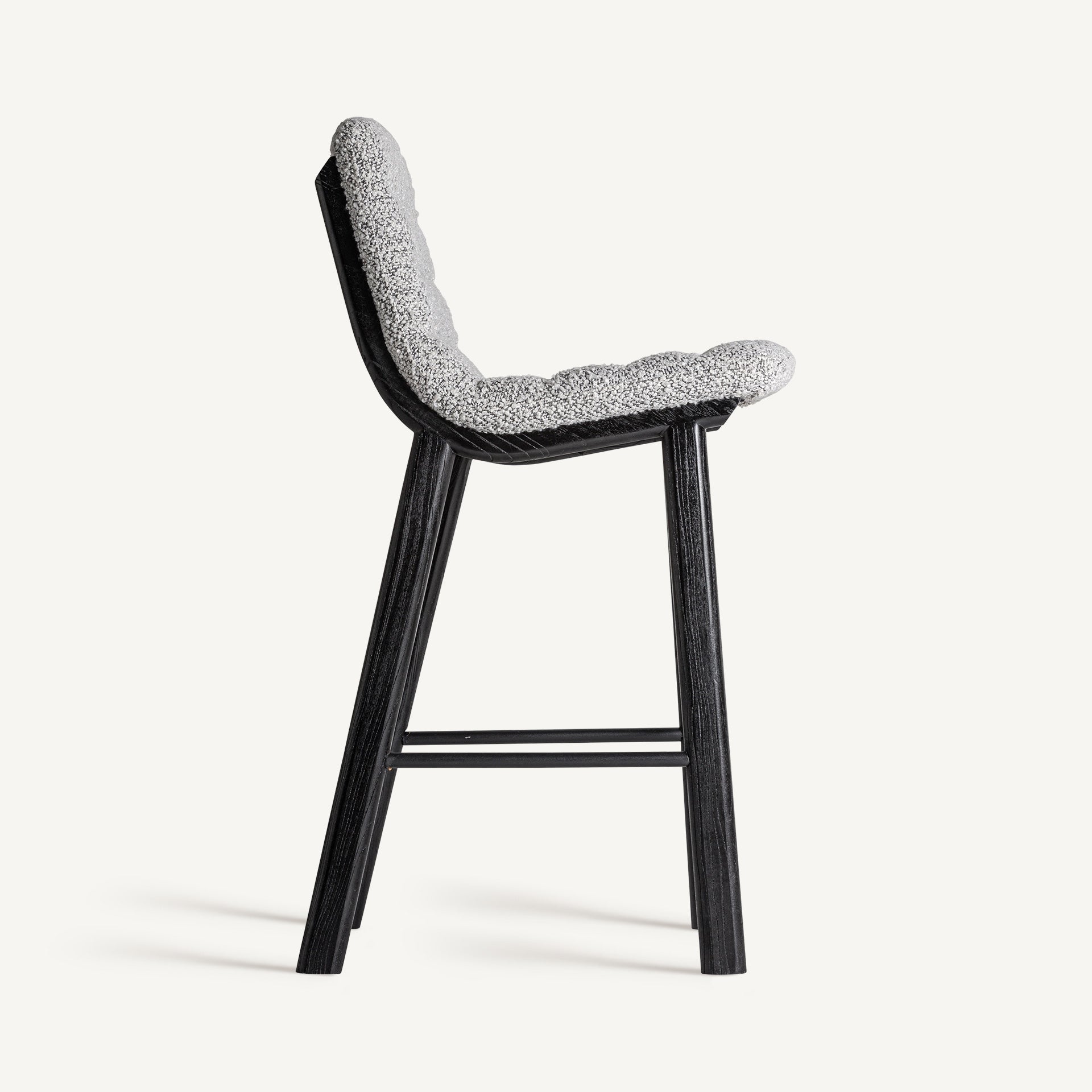 Chaise de bar en tissu gris | Jacquard VICAL