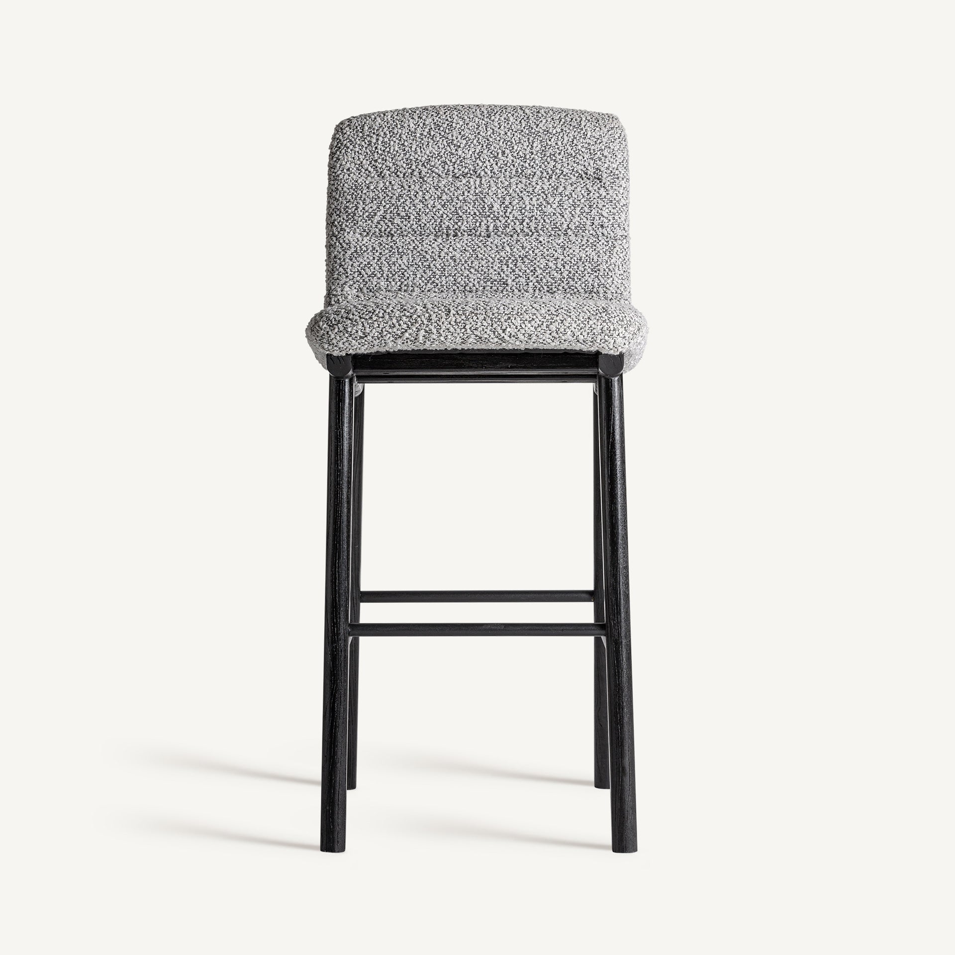 Chaise de bar en tissu gris | Jacquard VICAL