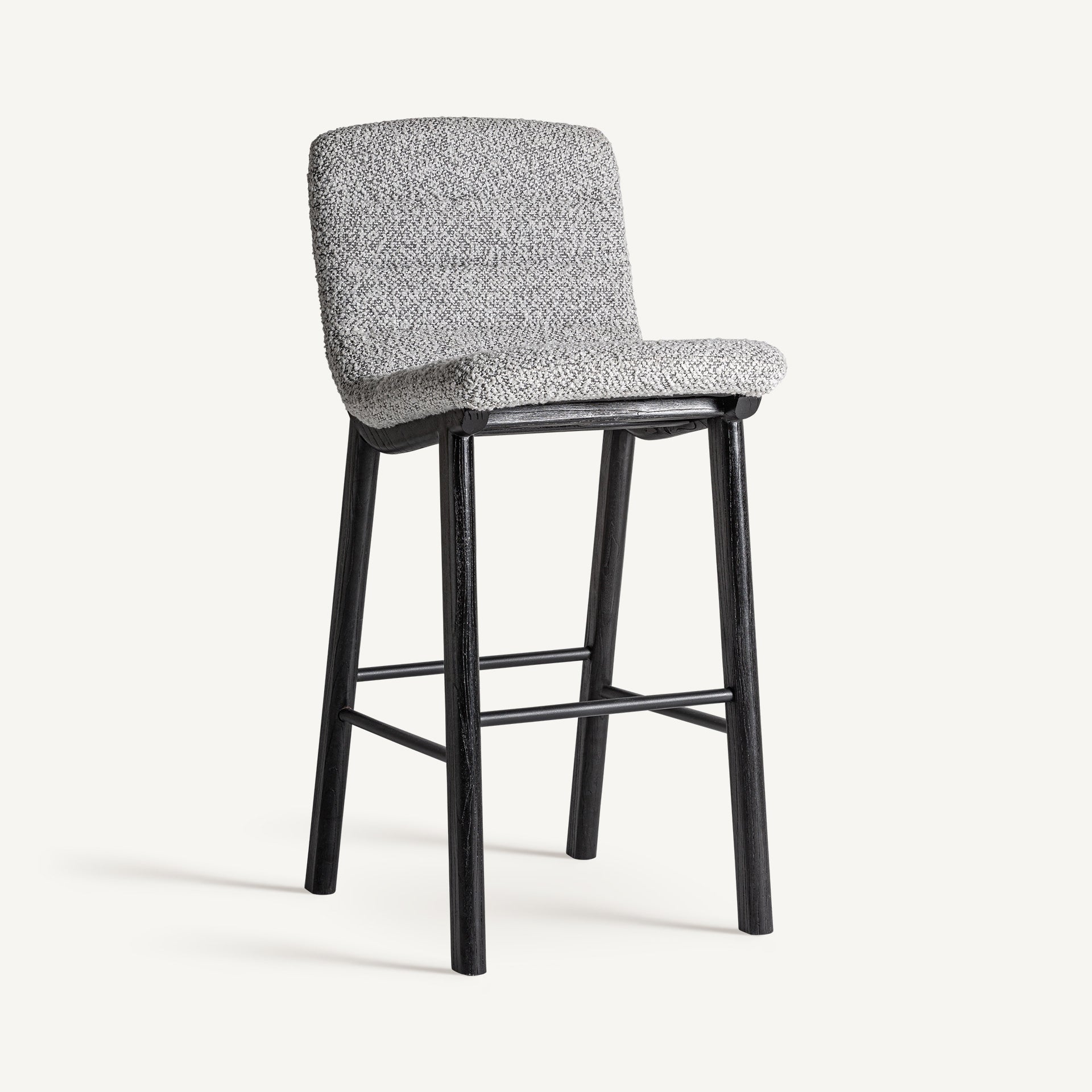 Chaise de bar en tissu gris | Jacquard VICAL