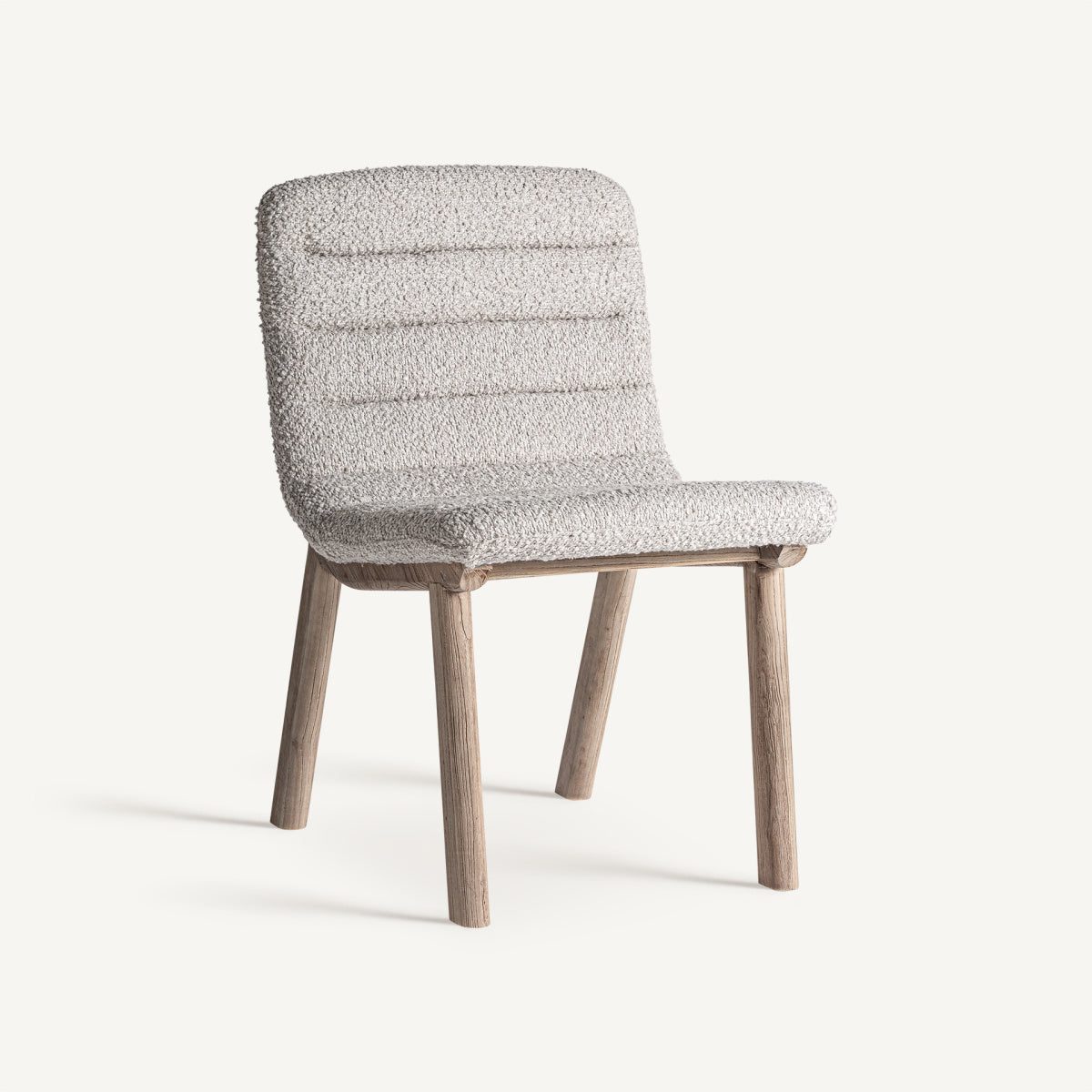 Chaise de salle à manger en tissu beige | Jacquard VICAL