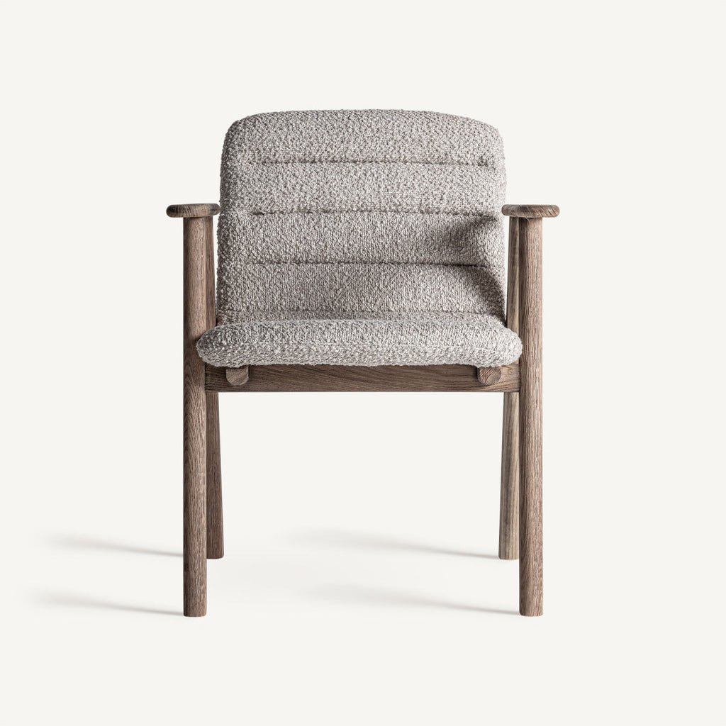 Chaise de salle à manger en tissu beige | VICAL Jacquard 2