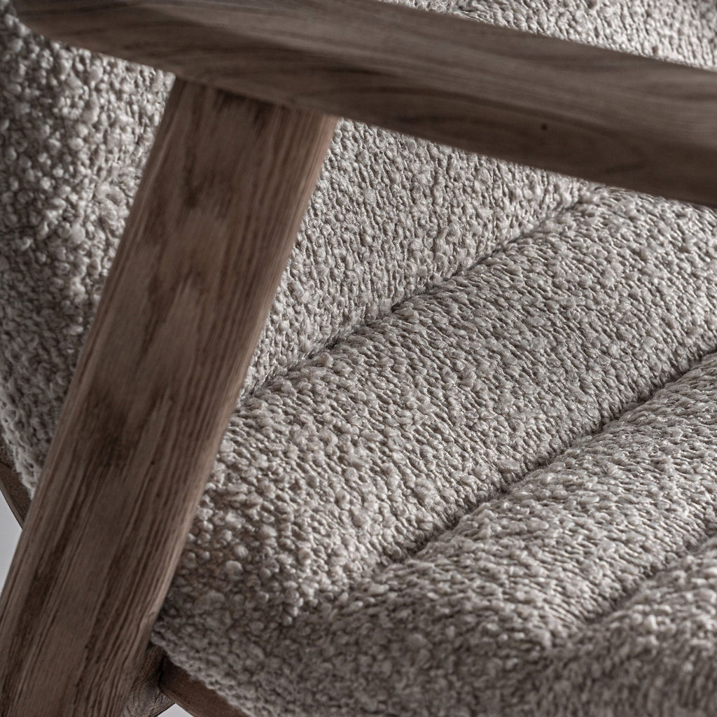Chaise de salle à manger en tissu beige | VICAL Jacquard 2