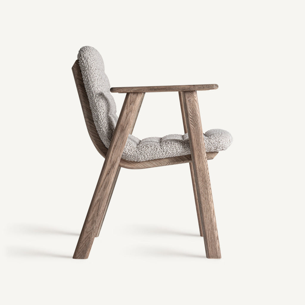 Chaise de salle à manger en tissu beige | VICAL Jacquard 2
