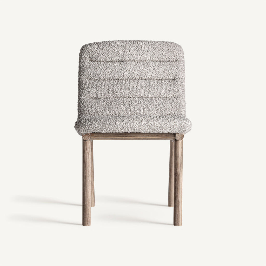 Chaise de salle à manger en tissu beige | Jacquard VICAL