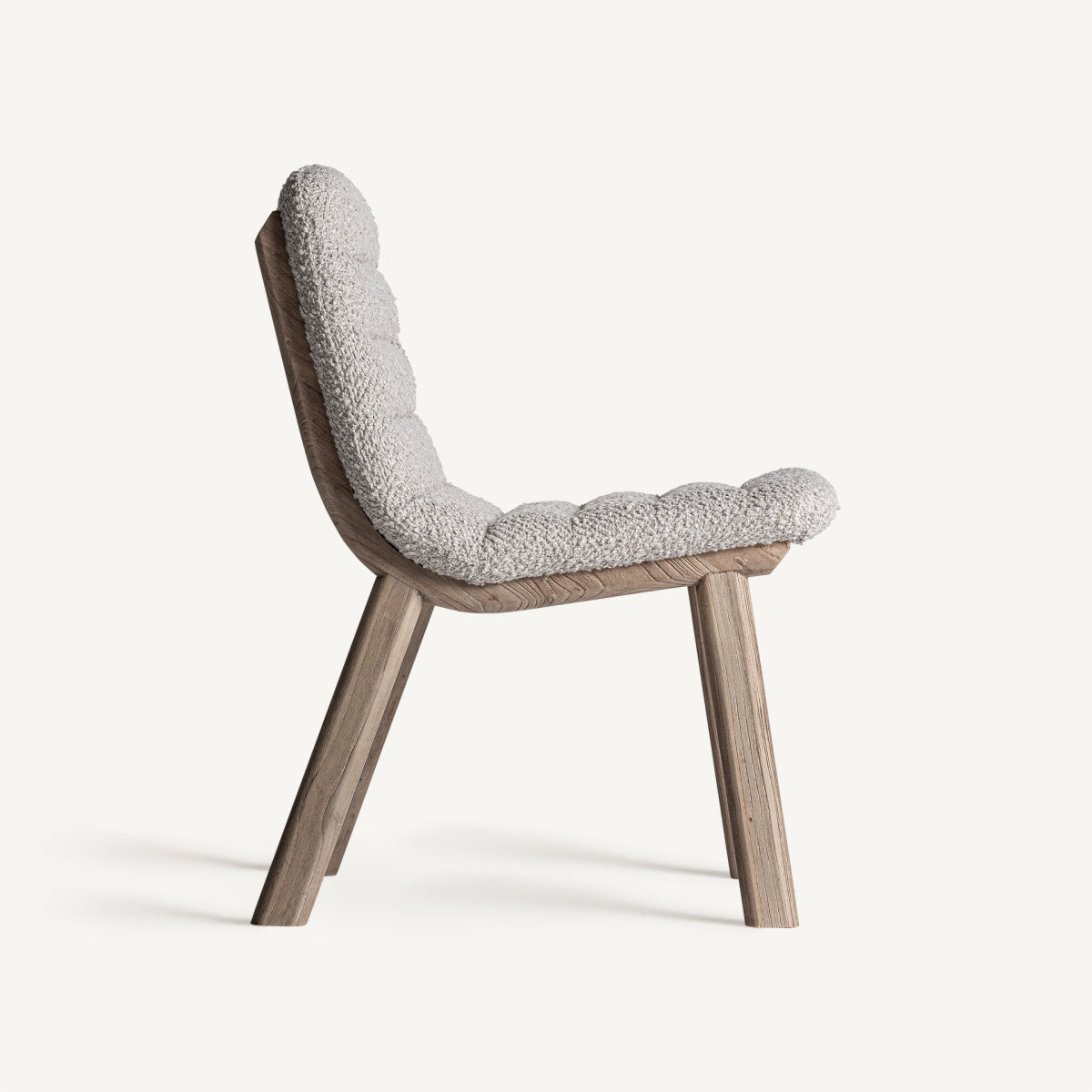 Chaise de salle à manger en tissu beige | Jacquard VICAL