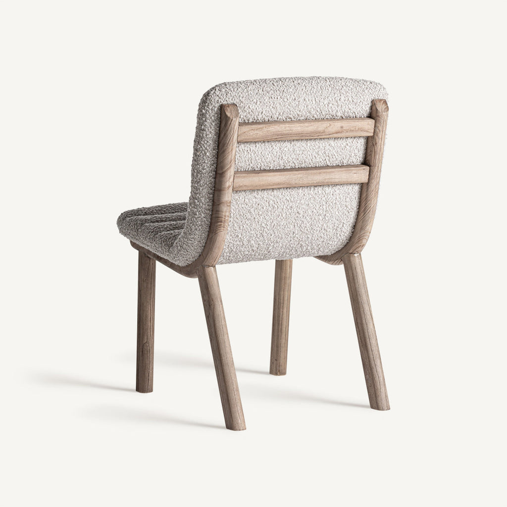 Chaise de salle à manger en tissu beige | Jacquard VICAL