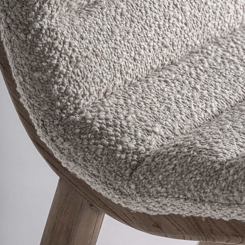 Chaise de salle à manger en tissu beige | Jacquard VICAL