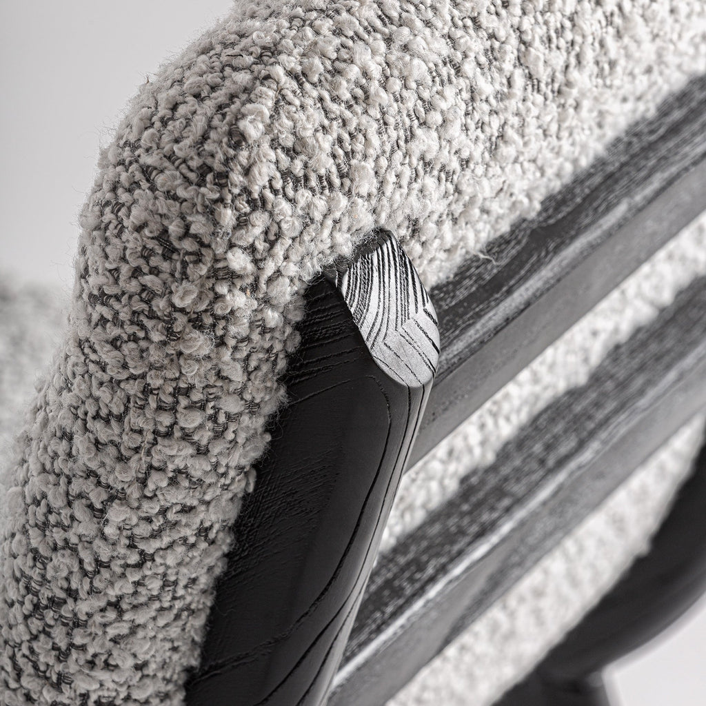 Chaise de salle à manger en tissu gris | Jacquard VICAL