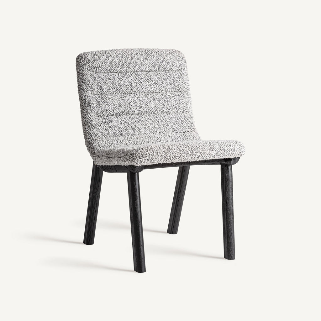 Chaise de salle à manger en tissu gris | Jacquard VICAL