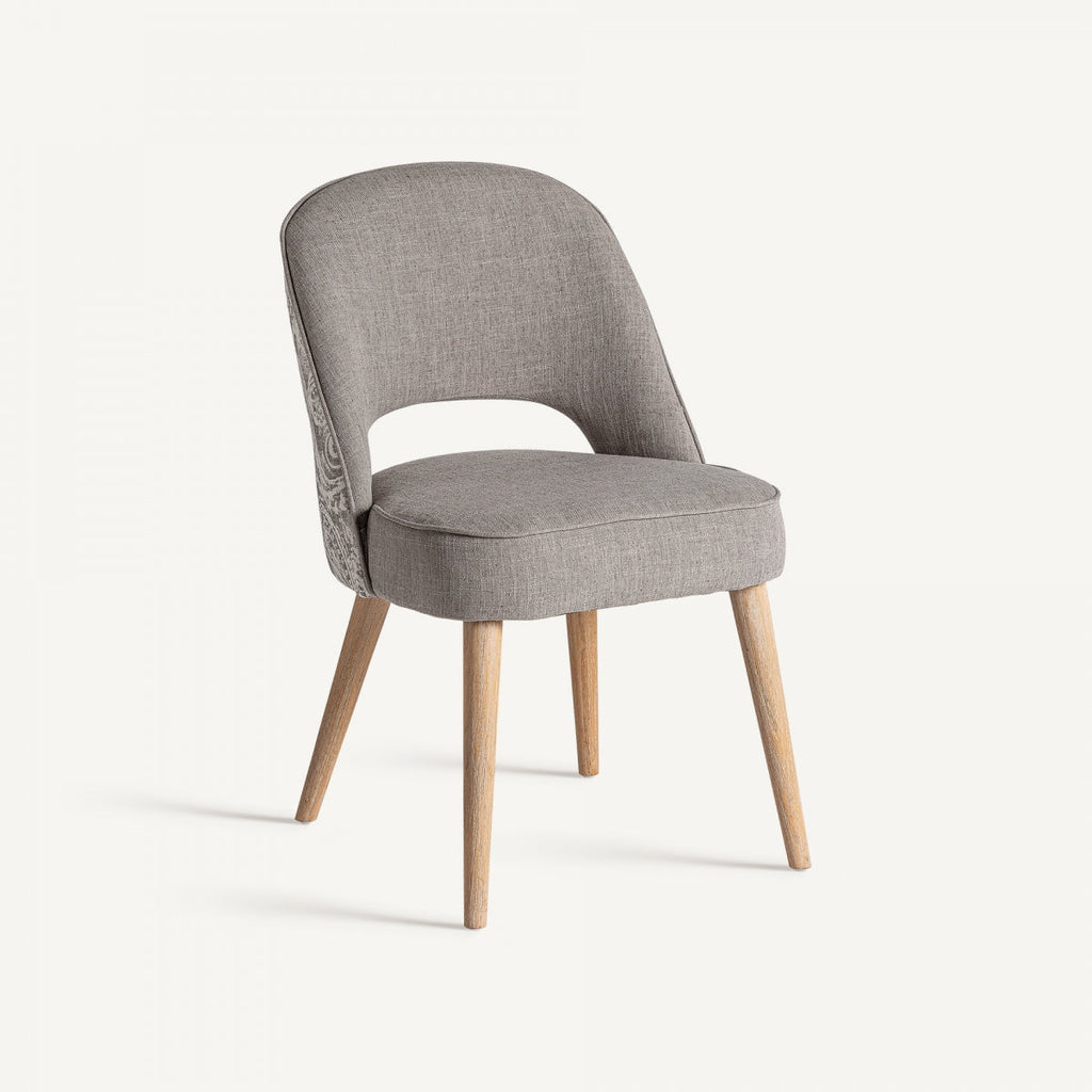 Chaise de salle à manger en tissu gris | Calce Vical