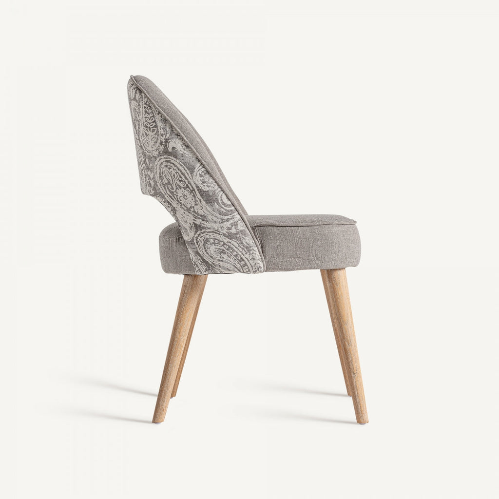 Chaise de salle à manger en tissu gris | Calce Vical