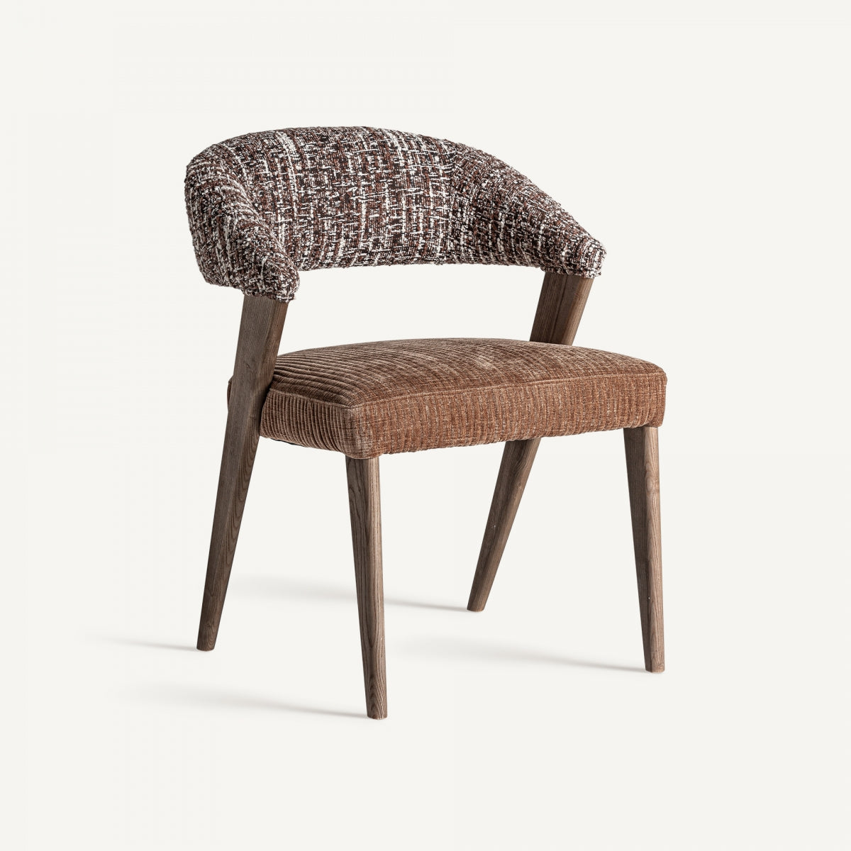 Chaise de salle à manger en tissu marron | Vical Kamenz