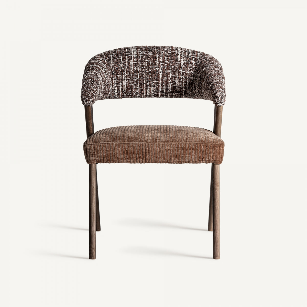 Chaise de salle à manger en tissu marron | Vical Kamenz