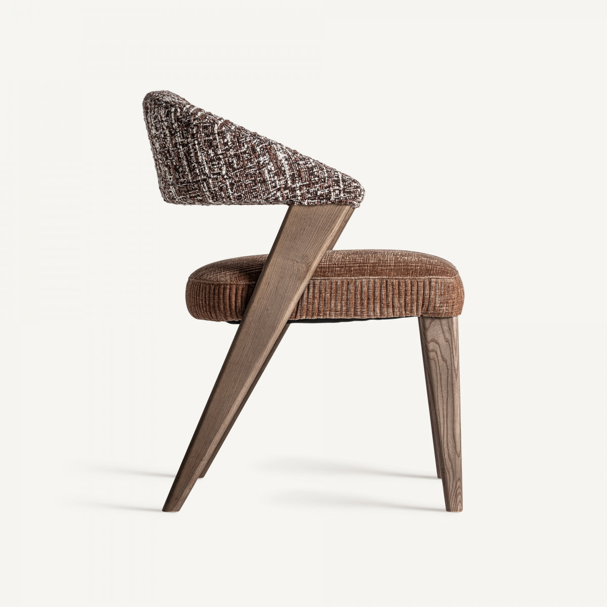 Chaise de salle à manger en tissu marron | Vical Kamenz