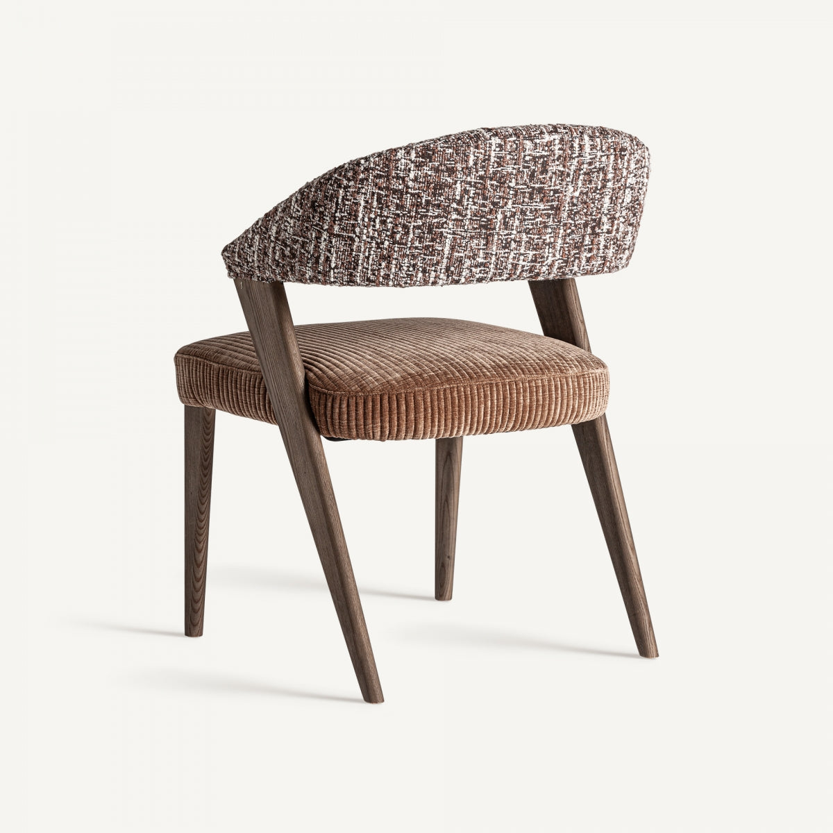 Chaise de salle à manger en tissu marron | Vical Kamenz