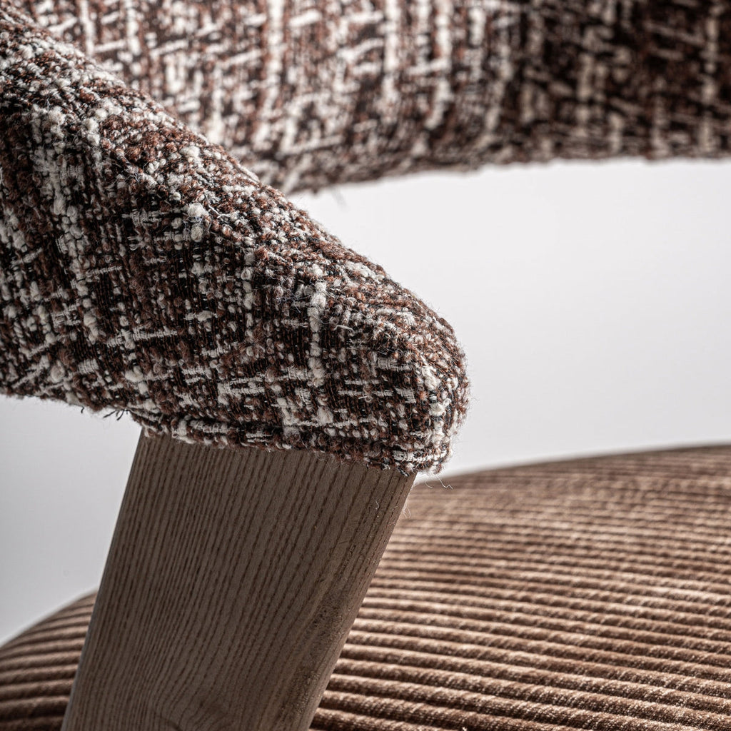 Chaise de salle à manger en tissu marron | Vical Kamenz