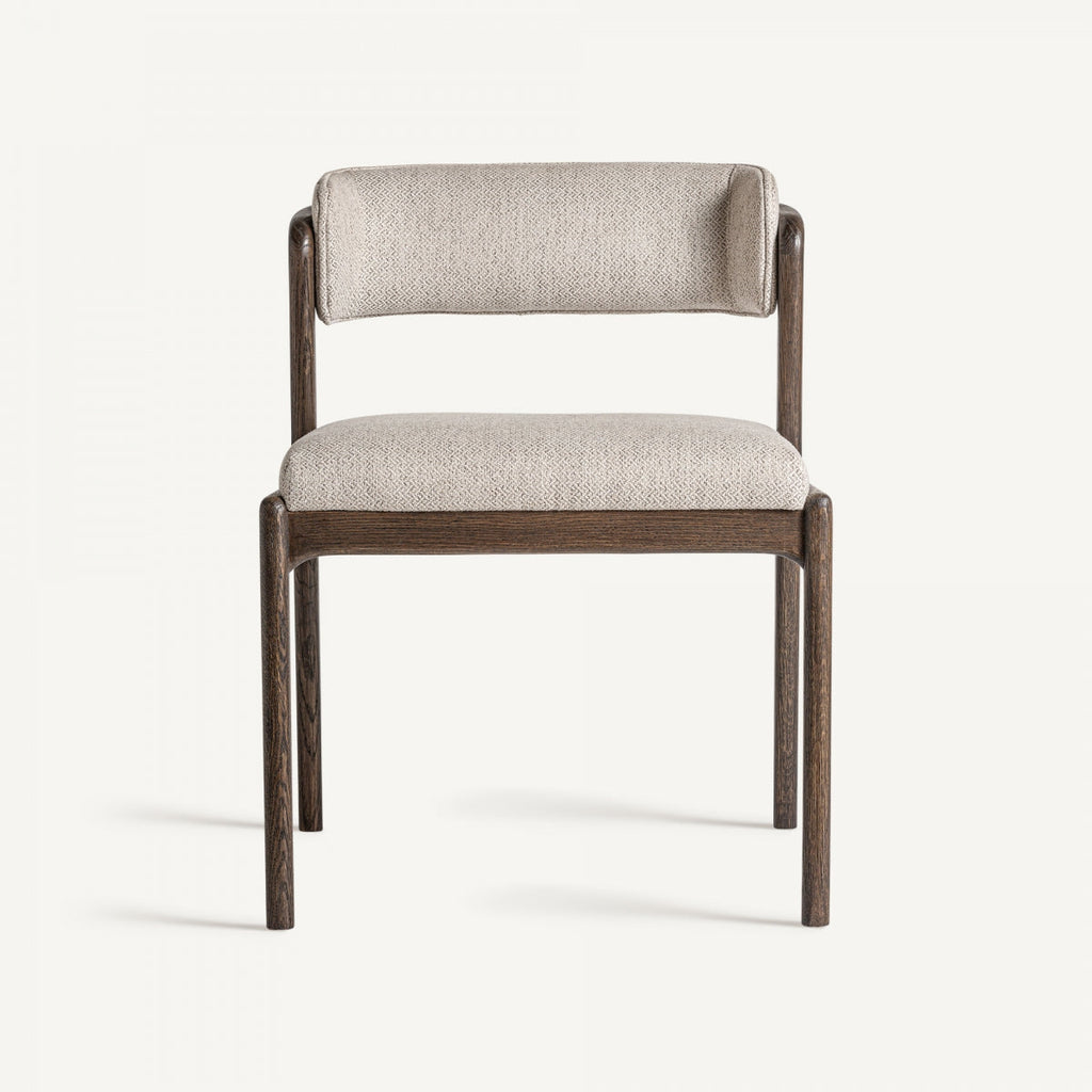 Chaise en bois de frêne et tissu beige | VICAL Jerzen