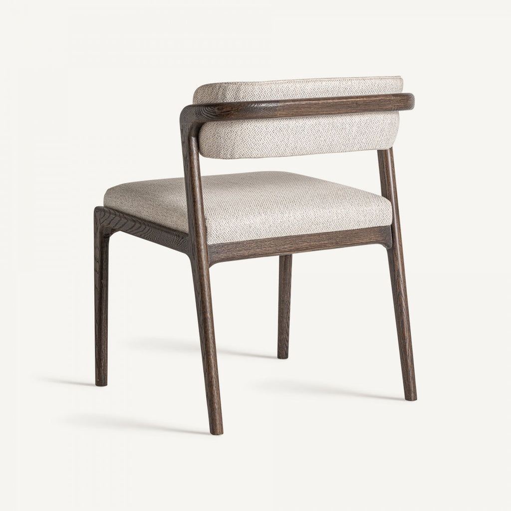 Chaise en bois de frêne et tissu beige | VICAL Jerzen