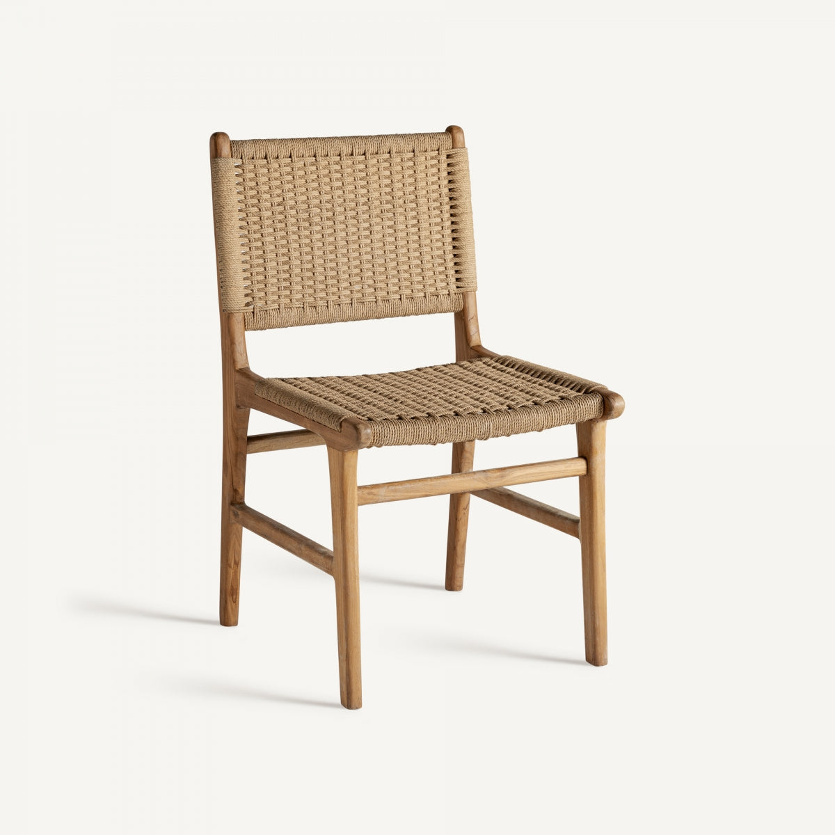Chaise en bois de teck et fibre naturelle | VICAL Vaduz