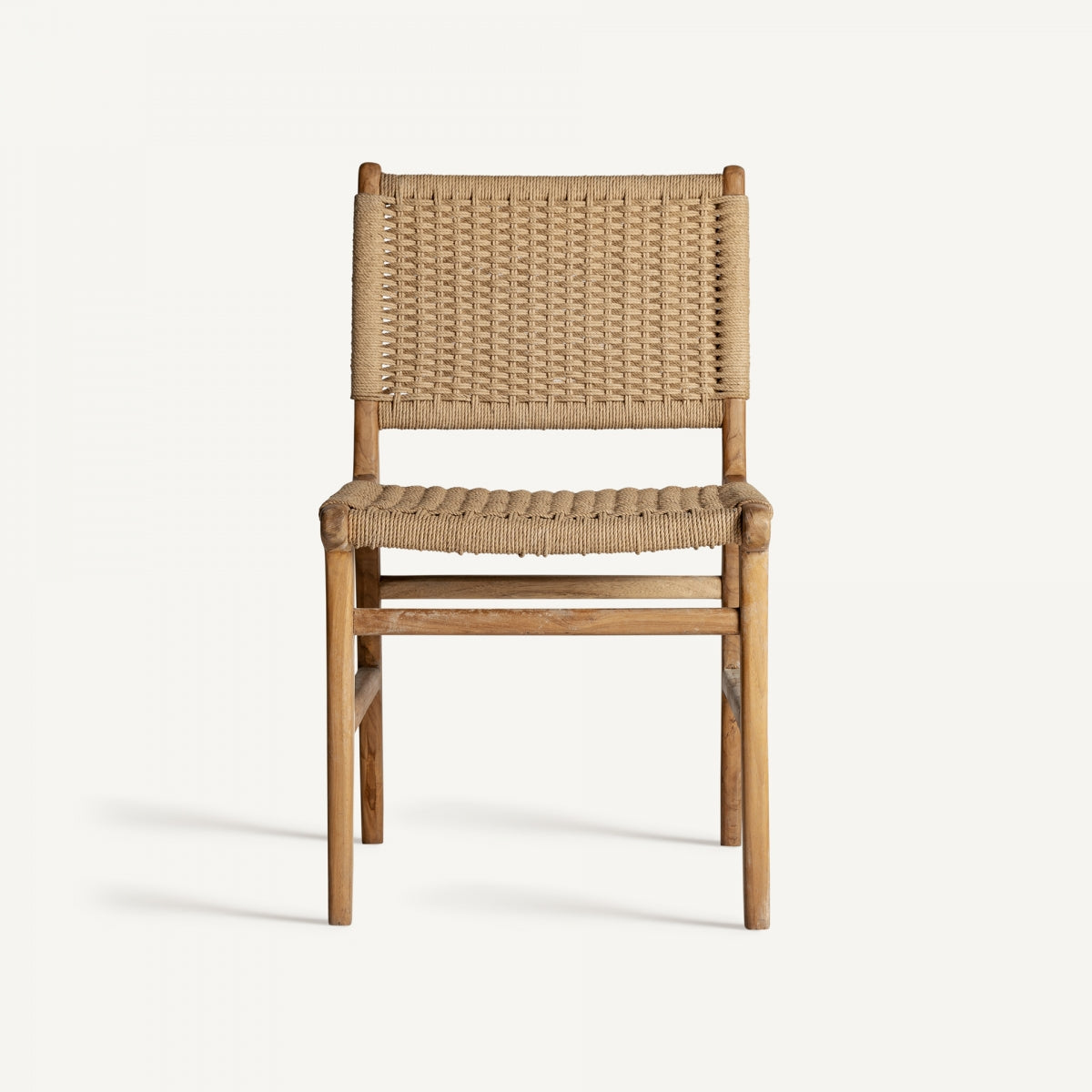 Chaise en bois de teck et fibre naturelle | VICAL Vaduz