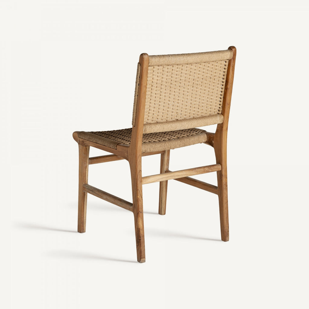 Chaise en bois de teck et fibre naturelle | VICAL Vaduz