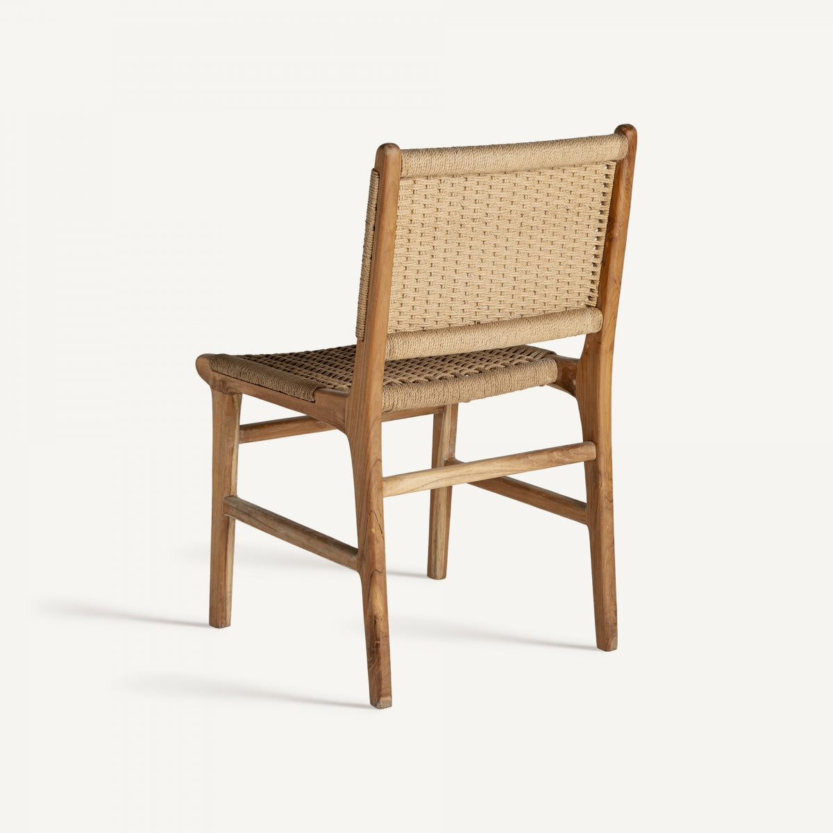 Chaise en bois de teck et fibre naturelle | VICAL Vaduz