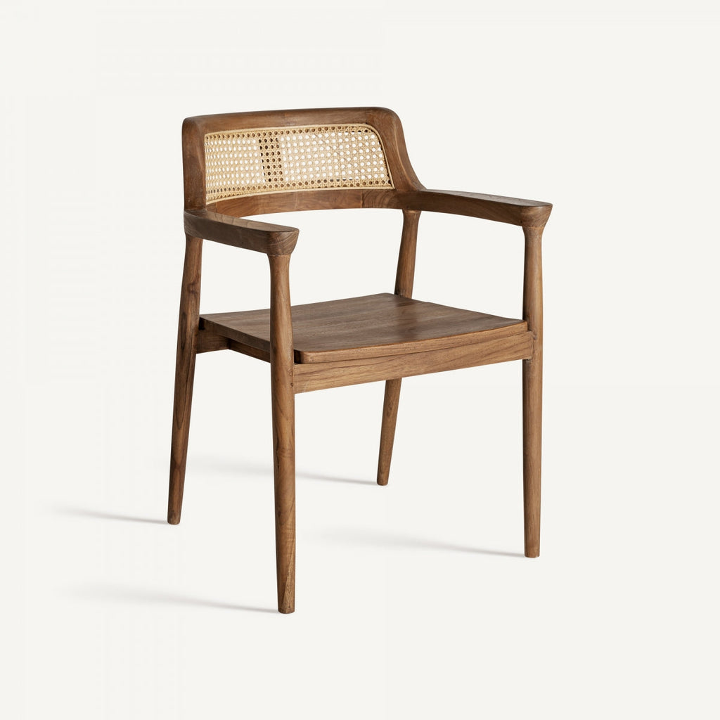 Chaise en bois de teck et rotin | VICAL Chanac