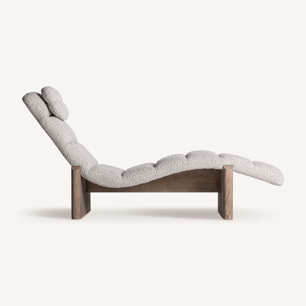 Chaise longue en tissu beige | Jacquard VICAL