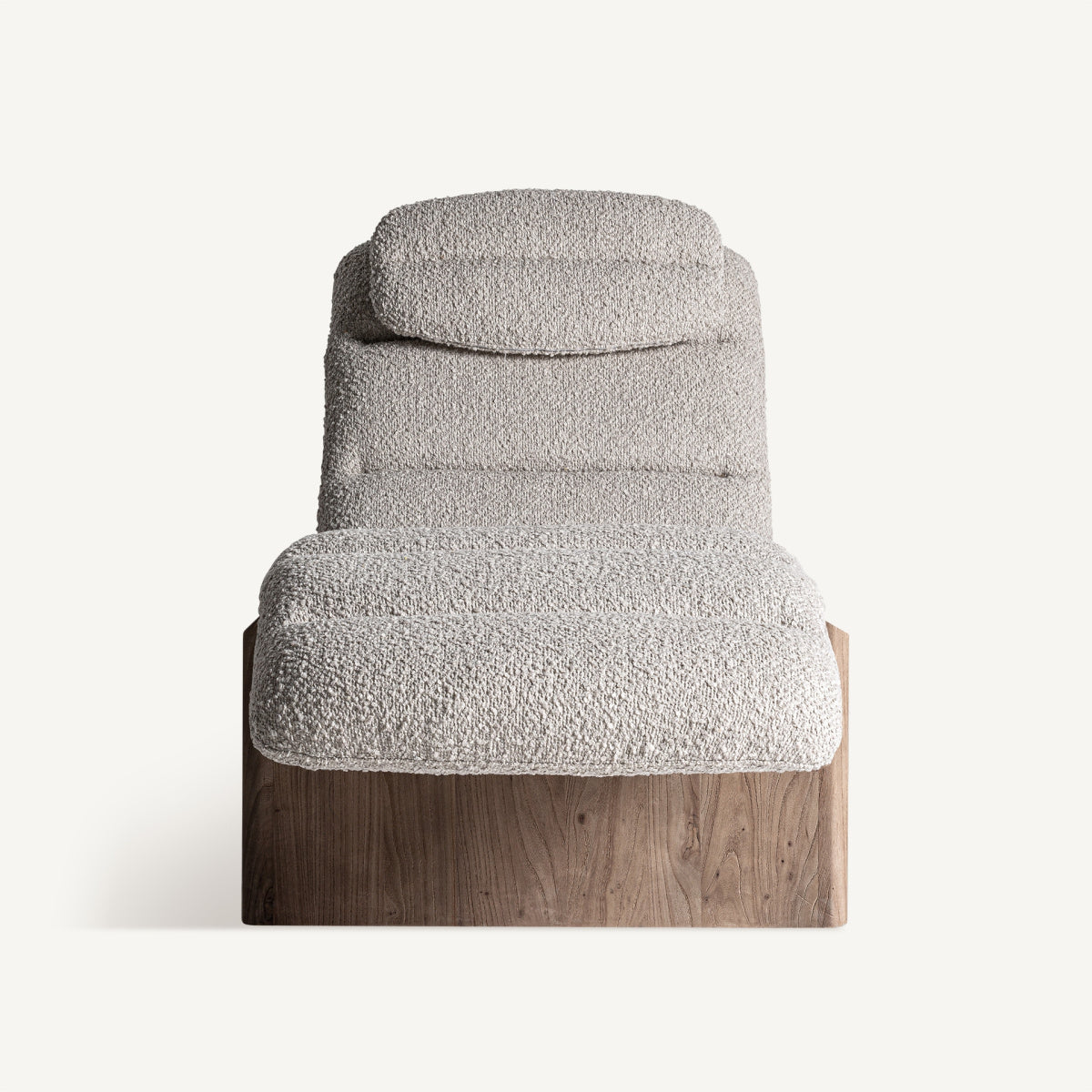 Chaise longue en tissu beige | Jacquard VICAL