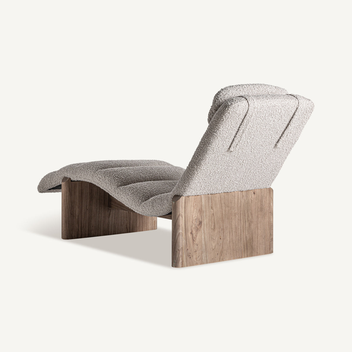 Chaise longue en tissu beige | Jacquard VICAL