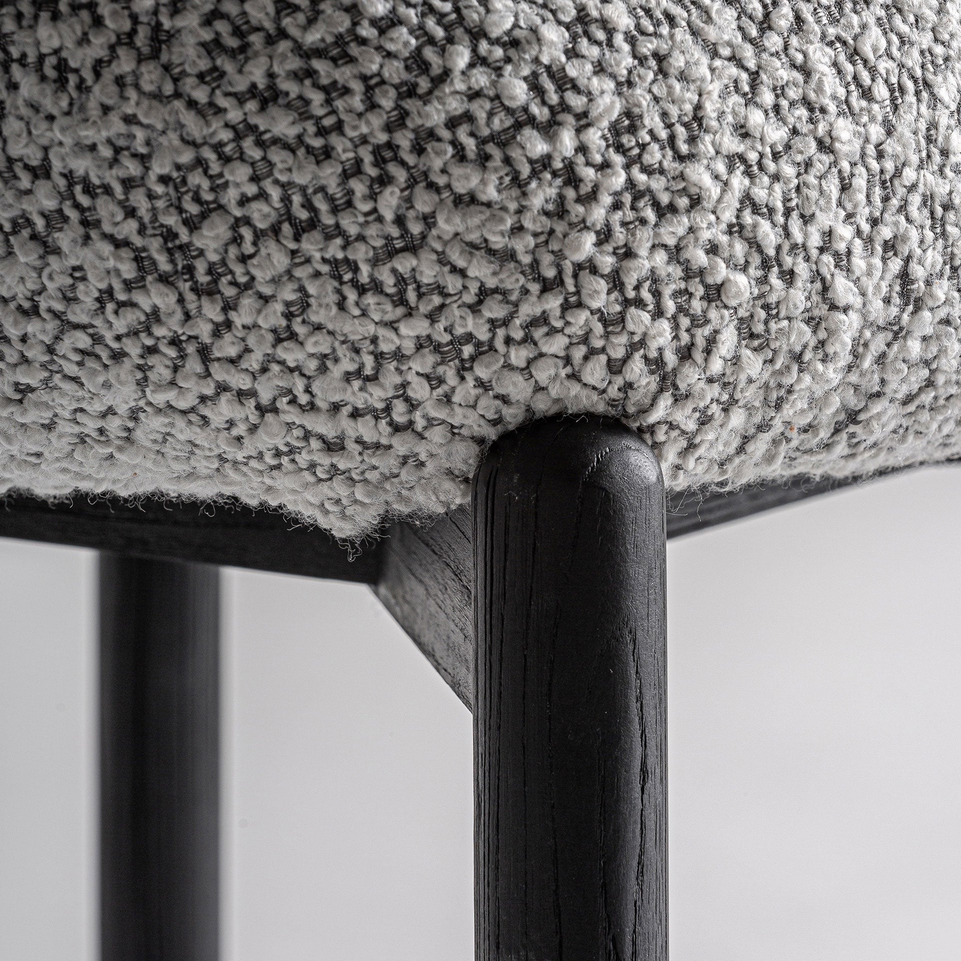 Chaise ronde en tissu gris | Jacquard VICAL