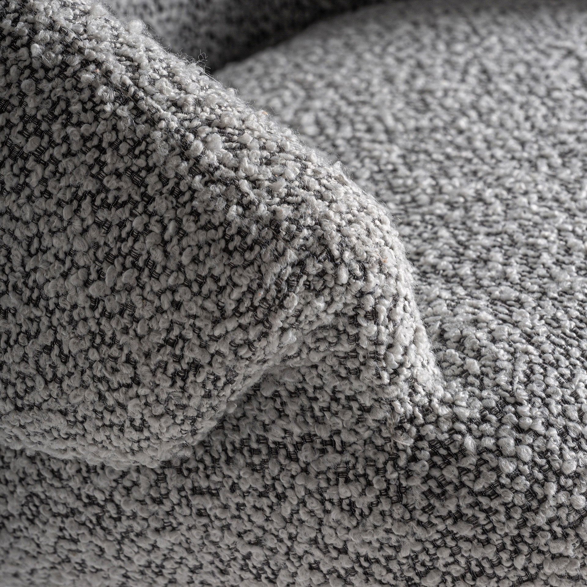 Chaise ronde en tissu gris | Jacquard VICAL