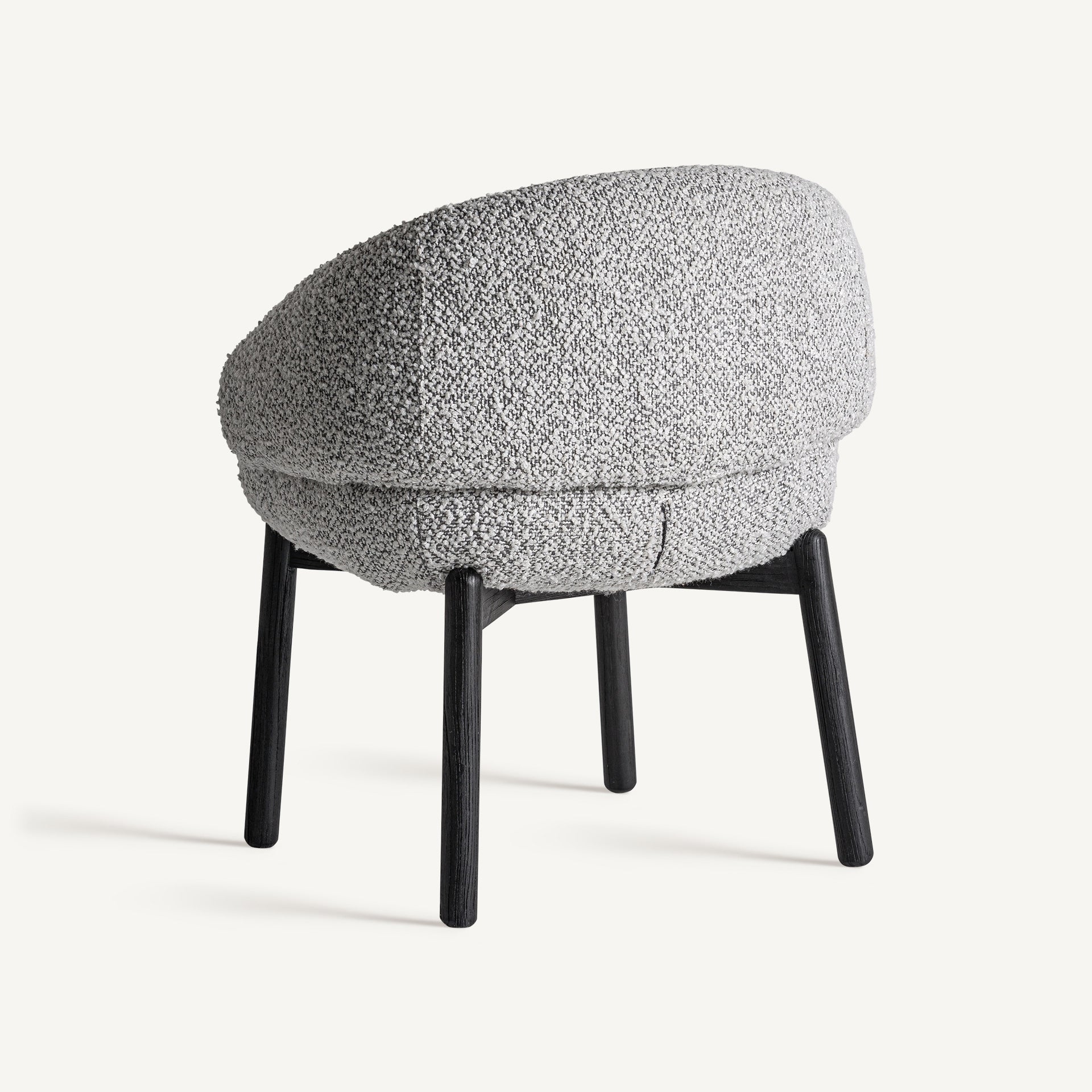 Chaise ronde en tissu gris | Jacquard VICAL
